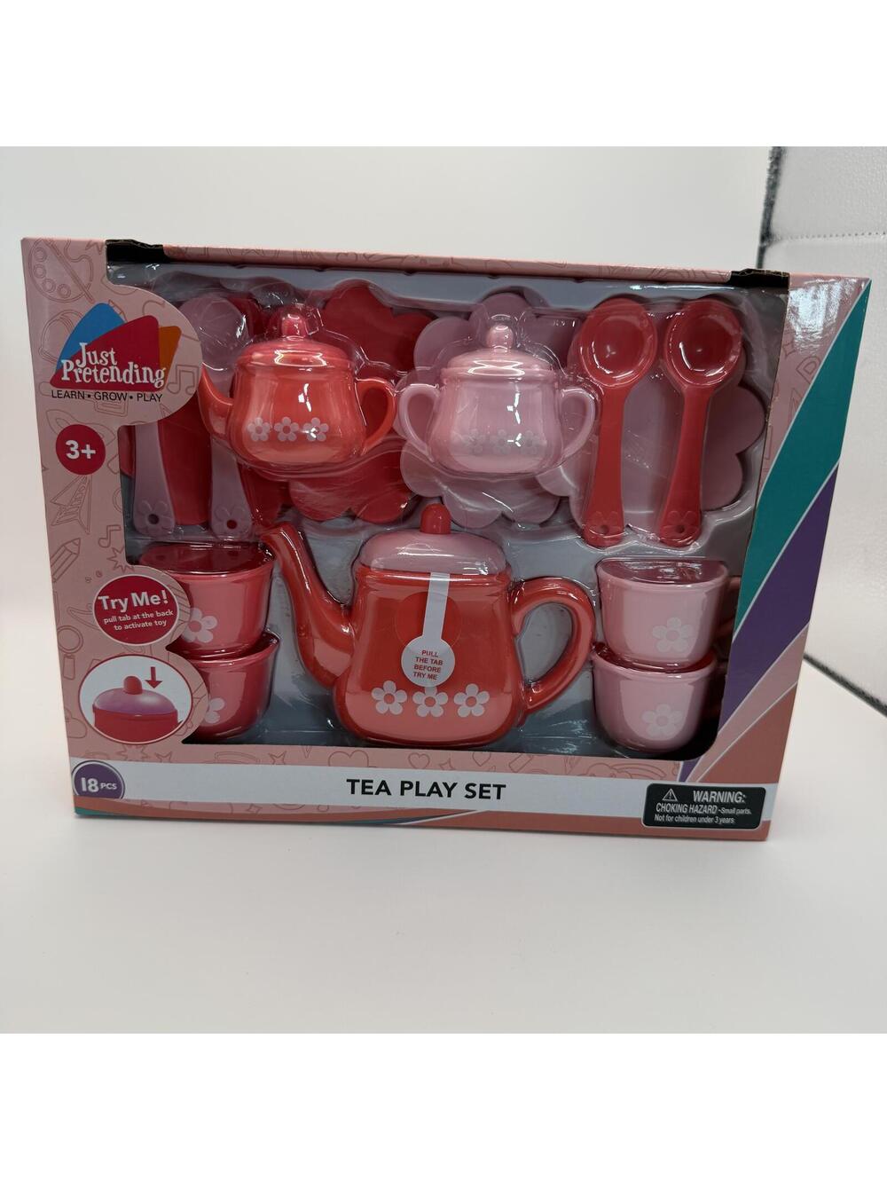 Just Pretending Tea Play Set for Kids - 18 Pcs Pretend Play Tea Party Set NEW